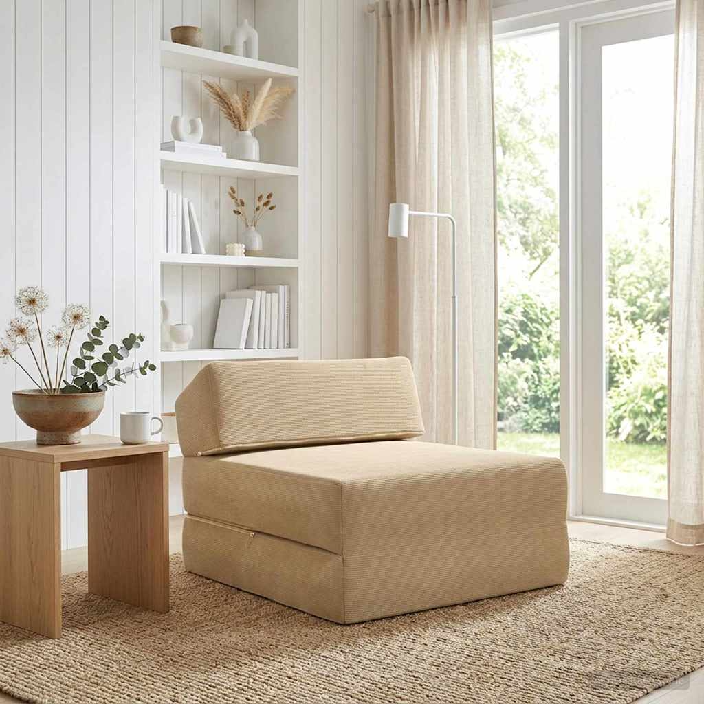 Divano Letto Pieghevole Verde Grigio 60 x 70 x 41 cm Tessuto