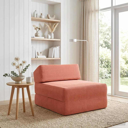 Divano Letto Pieghevole Rosso Arancio 60 x 70 x 41 cm Tessuto | homemem39