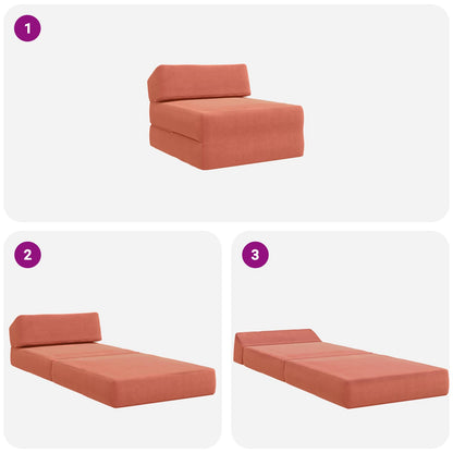 Divano Letto Pieghevole Rosso Arancio 60 x 70 x 41 cm Tessuto | homemem39