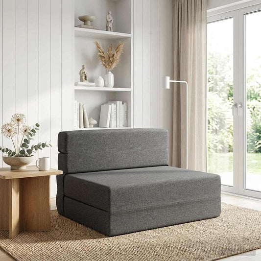 Divano Letto Pieghevole Grigio Chiaro 70 x 72 x 60 cm Tessuto