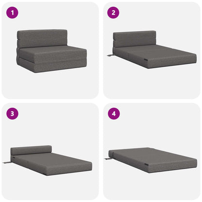Divano Letto Pieghevole Grigio Chiaro 70 x 72 x 60 cm Tessuto