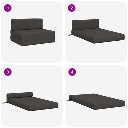 Divano Letto Pieghevole Grigio Scuro 70 x 72 x 60 cm Tessuto | homemem39