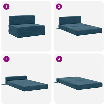 Divano Letto Pieghevole Blu 70 x 72 x 60 cm Tessuto | homemem39
