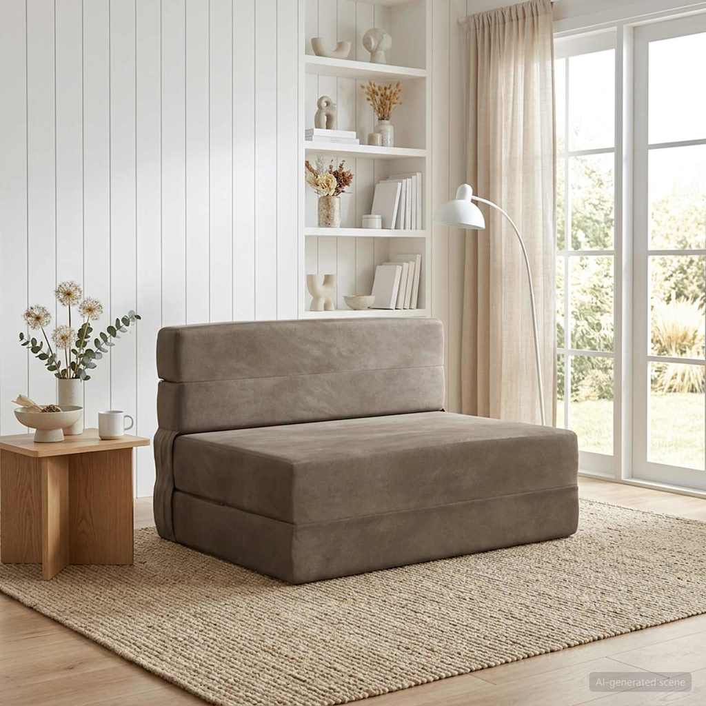 Divano Letto Pieghevole Grigio Chiaro 70 x 72 x 60 cm Tessuto | homemem39