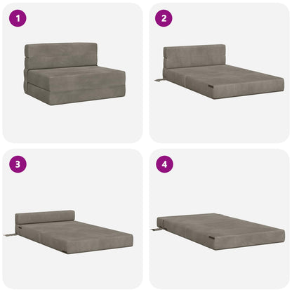 Divano Letto Pieghevole Grigio Chiaro 70 x 72 x 60 cm Tessuto | homemem39