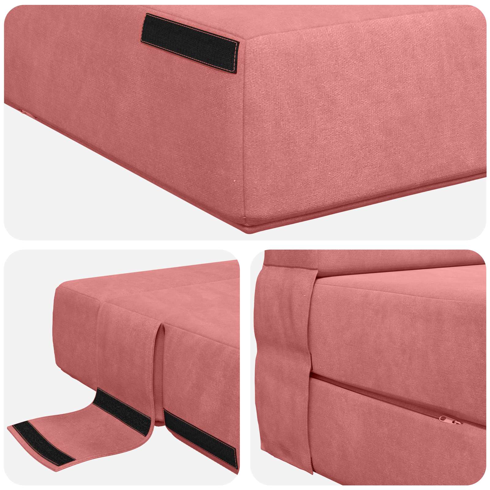 Divano Letto Pieghevole Rosa 70 x 72 x 60 cm Tessuto | homemem39