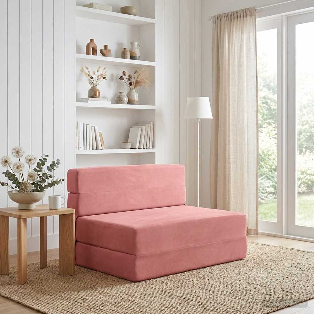 Divano Letto Pieghevole Rosa 70 x 72 x 60 cm Tessuto | homemem39
