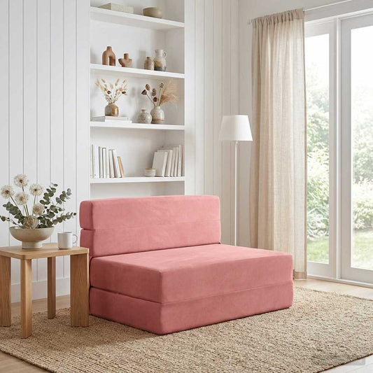 Divano Letto Pieghevole Rosa 70 x 72 x 60 cm Tessuto | homemem39