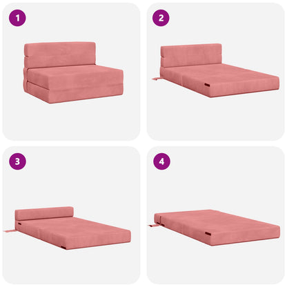 Divano Letto Pieghevole Rosa 70 x 72 x 60 cm Tessuto | homemem39