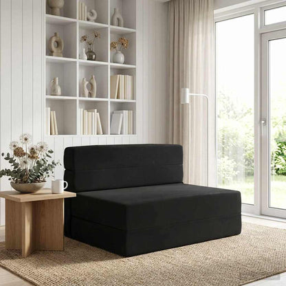 Divano Letto Pieghevole Nero 70 x 72 x 60 cm Tessuto | homemem39