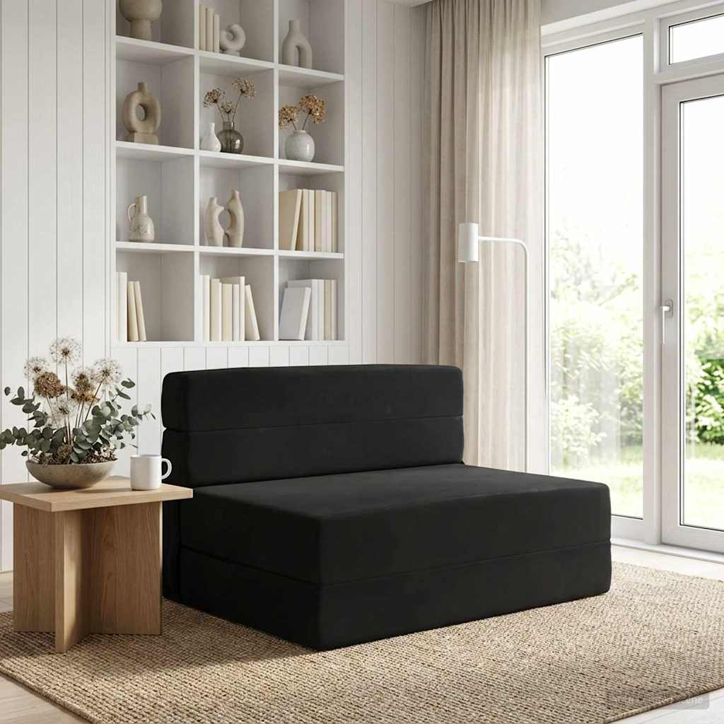 Divano Letto Pieghevole Nero 70 x 72 x 60 cm Tessuto