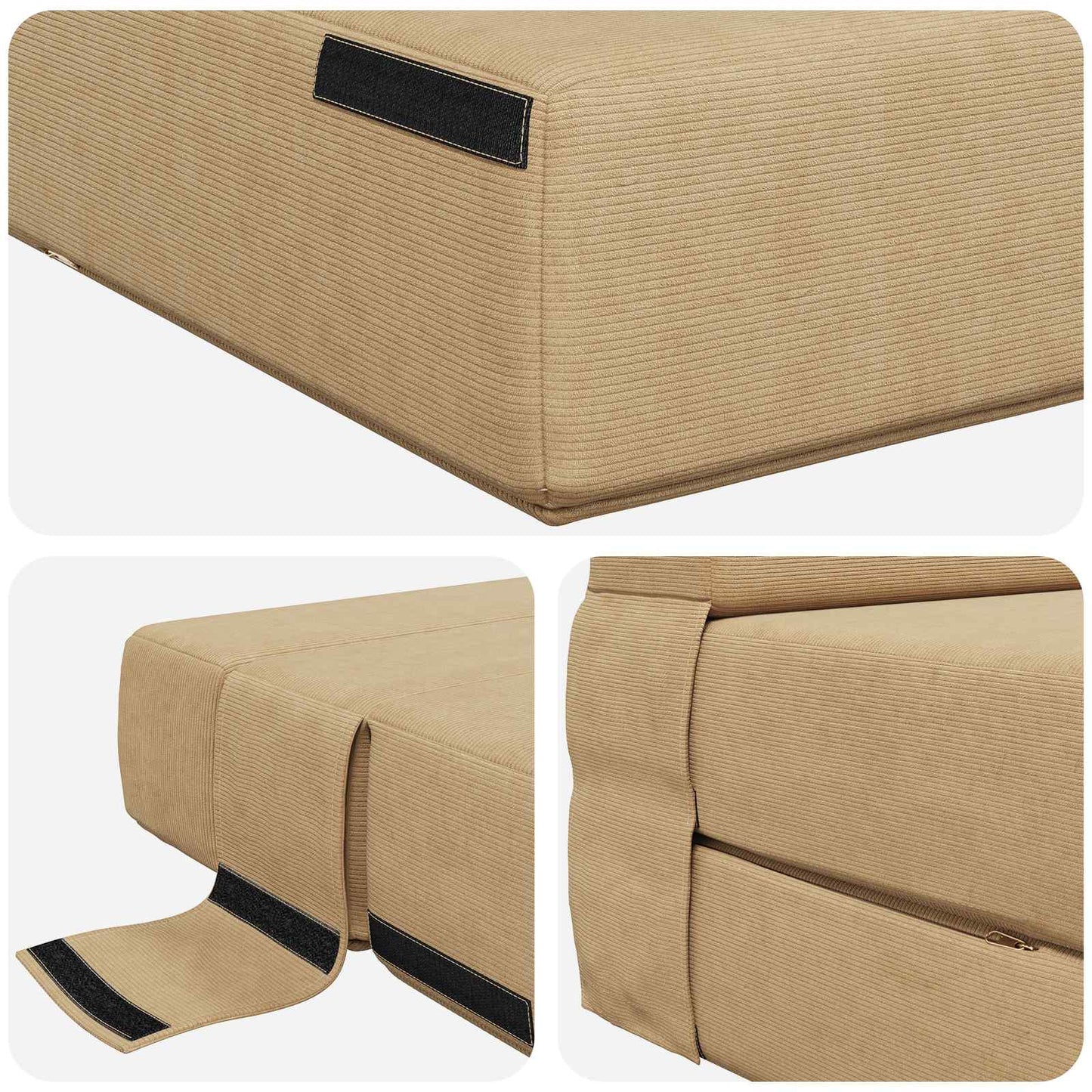 Divano Letto Pieghevole Verde Grigio 70 x 72 x 60 cm Tessuto | homemem39