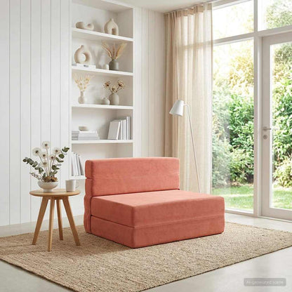 Divano Letto Pieghevole Rosso Arancio 70 x 72 x 60 cm Tessuto