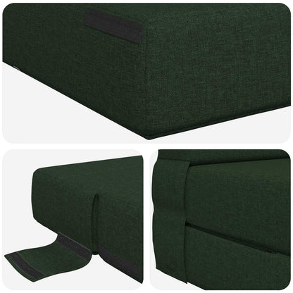 Divano Letto Pieghevole Verde Scuro 70 x 80 x 60 cm Tessuto