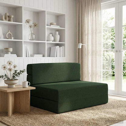 Divano Letto Pieghevole Verde Scuro 100 x 80 x 60 cm Tessuto