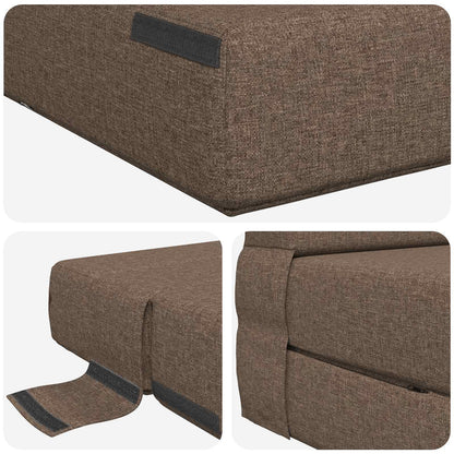 Divano Letto Pieghevole Tortora 70 x 80 x 60 cm Tessuto
