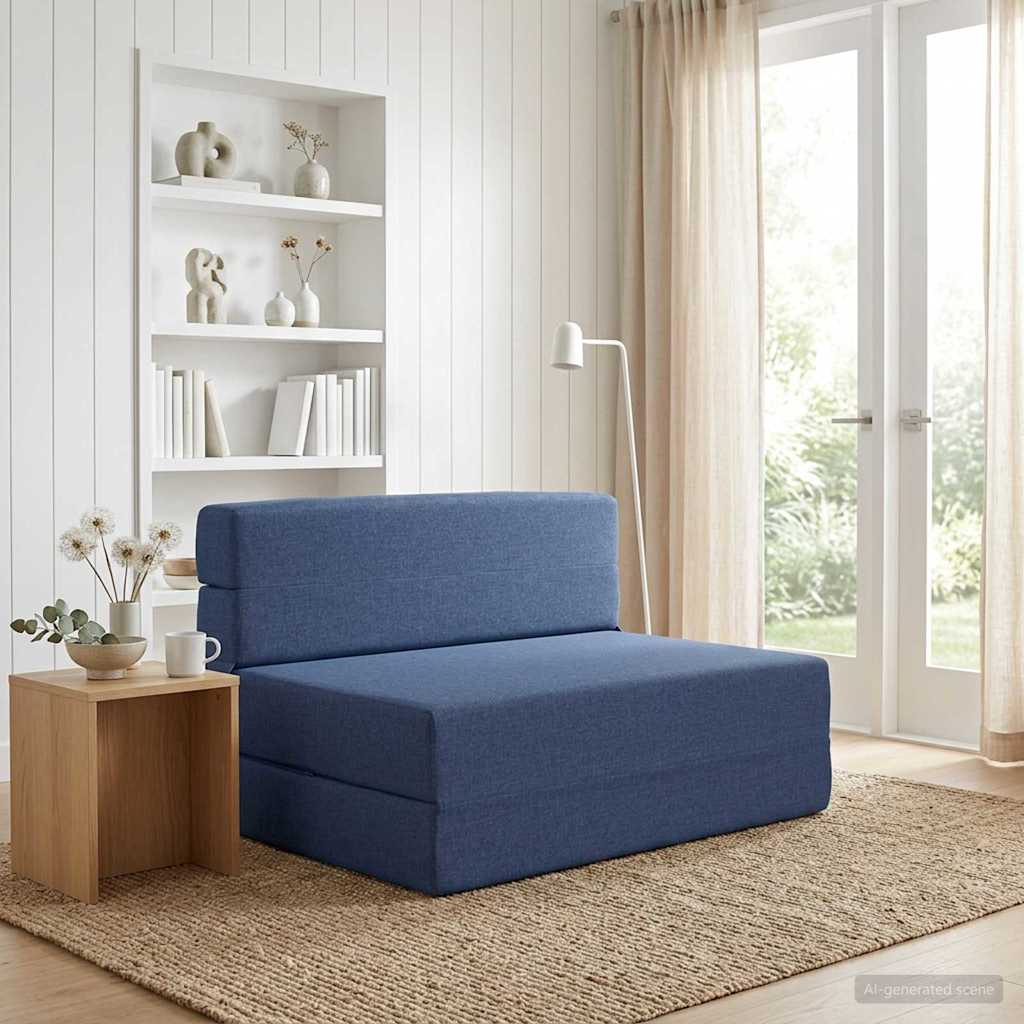 Divano Letto Pieghevole Blu 70 x 80 x 60 cm Tessuto