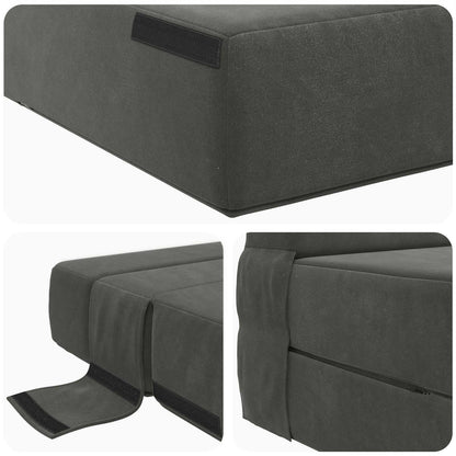 Divano Letto Pieghevole Grigio Scuro 70 x 80 x 60 cm Tessuto
