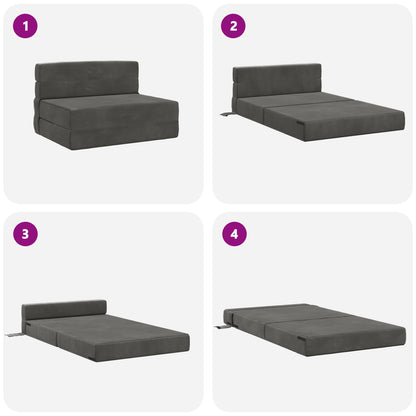 Divano Letto Pieghevole Grigio Scuro 70 x 80 x 60 cm Tessuto
