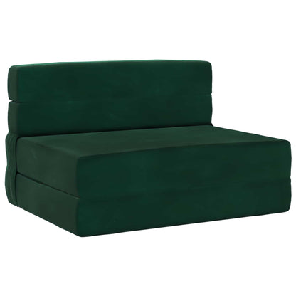 Divano Letto Pieghevole Verde Scuro 70 x 80 x 60 cm Tessuto