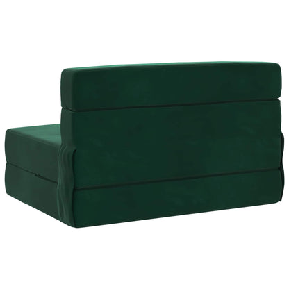 Divano Letto Pieghevole Verde Scuro 70 x 80 x 60 cm Tessuto