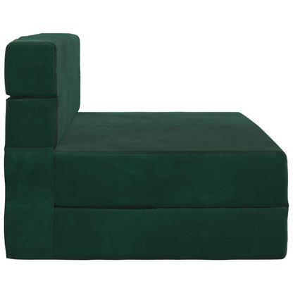 Divano Letto Pieghevole Verde Scuro 70 x 80 x 60 cm Tessuto