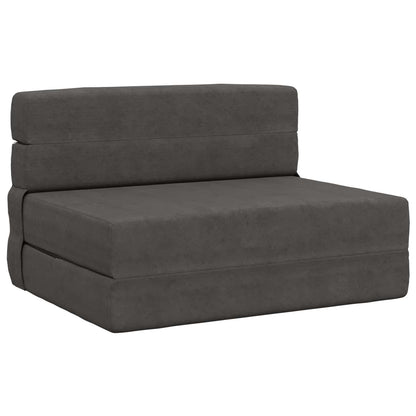 Divano Letto Pieghevole Grigio Scuro 70 x 80 x 60 cm Tessuto
