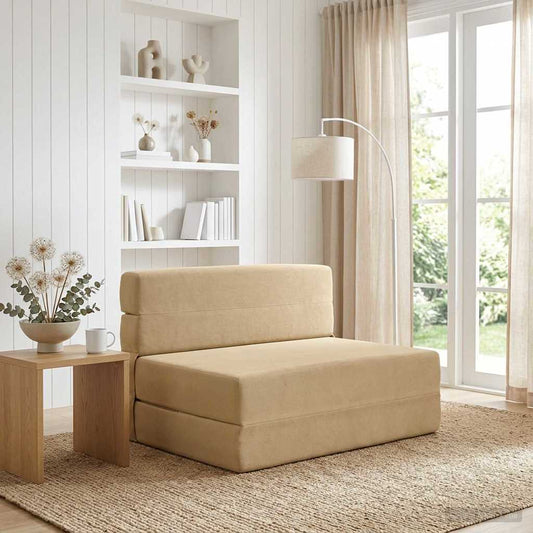 Divano Letto Pieghevole Verde Grigio 70 x 80 x 60 cm Tessuto | homemem39