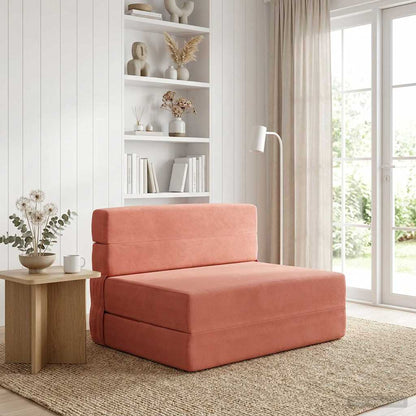 Divano Letto Pieghevole Rosso Arancio 100 x 80 x 60 cm Tessuto