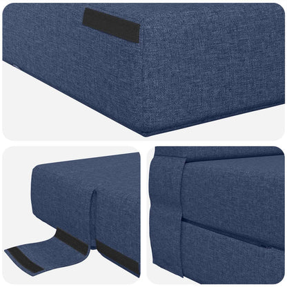 Divano Letto Pieghevole Blu 100 x 80 x 60 cm Tessuto