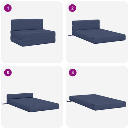 Divano Letto Pieghevole Blu 100 x 80 x 60 cm Tessuto