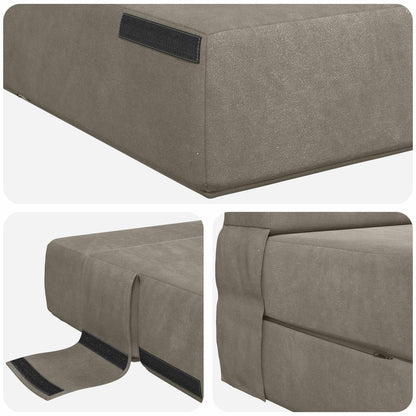 Divano Letto Pieghevole Grigio Chiaro 100 x 80 x 60 cm Tessuto