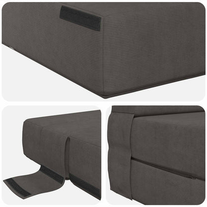Divano Letto Pieghevole Grigio Scuro 100 x 80 x 60 cm Tessuto