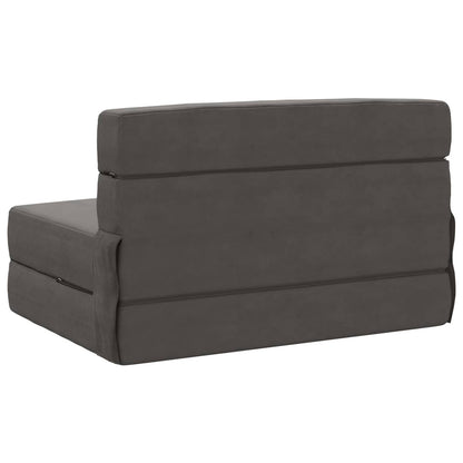 Divano Letto Pieghevole Grigio Scuro 100 x 80 x 60 cm Tessuto