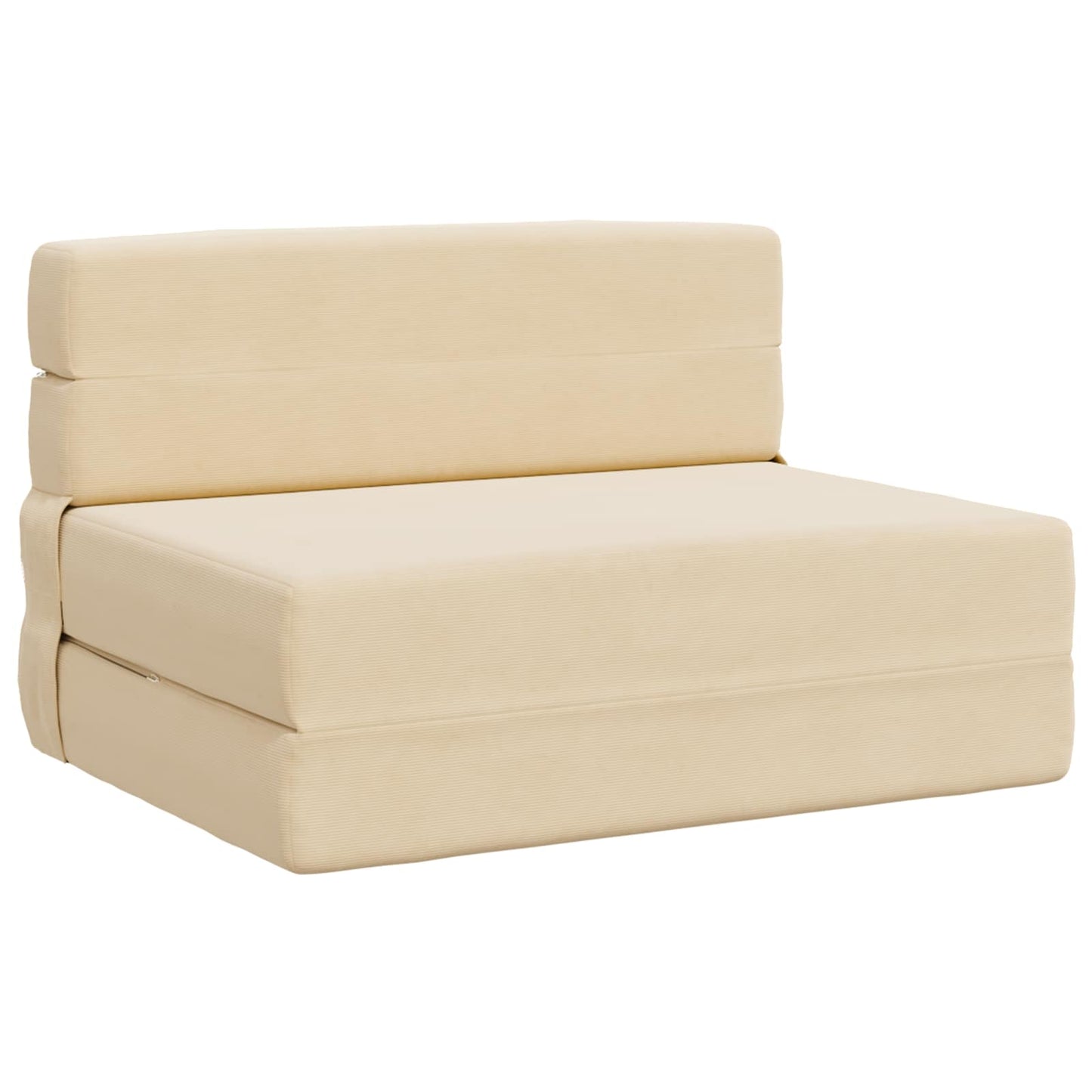 Divano Letto Pieghevole Crema 100 x 80 x 60 cm Tessuto