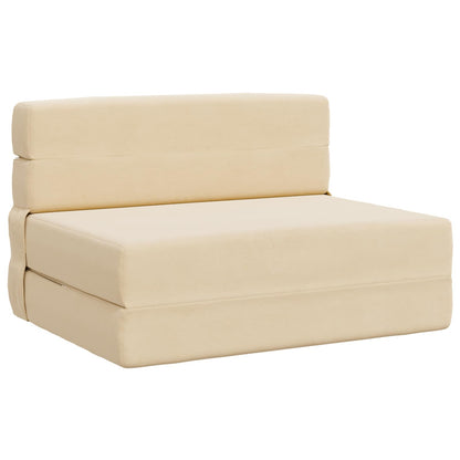 Divano Letto Pieghevole Crema 100 x 80 x 60 cm Tessuto