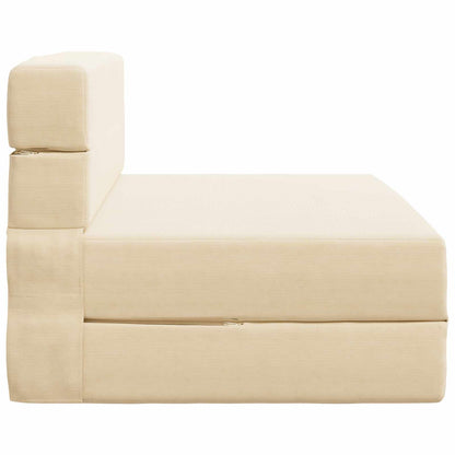 Divano Letto Pieghevole Crema 100 x 80 x 60 cm Tessuto