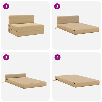 Divano Letto Pieghevole Verde Grigio 100 x 80 x 60 cm Tessuto