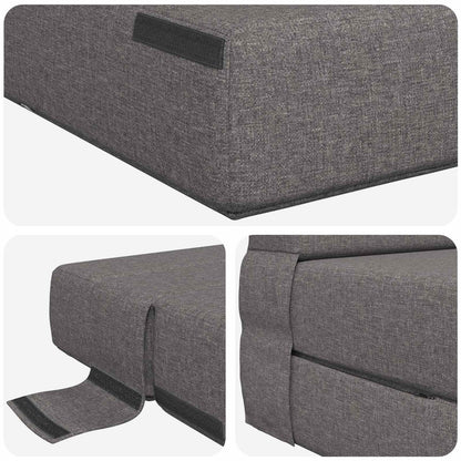 Divano Letto Pieghevole Grigio Chiaro 152 x 86,5 x 60 cm