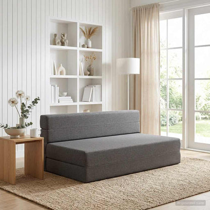 Divano Letto Pieghevole Grigio Chiaro 152 x 86,5 x 60 cm
