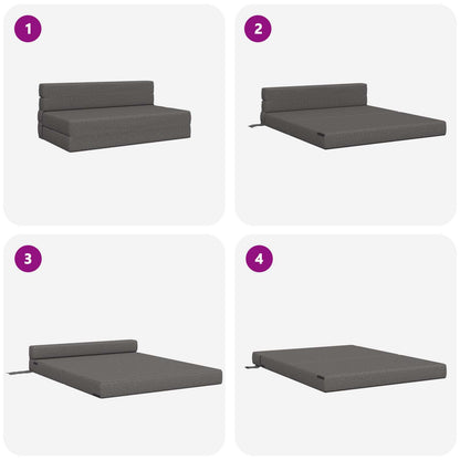 Divano Letto Pieghevole Grigio Chiaro 152 x 86,5 x 60 cm