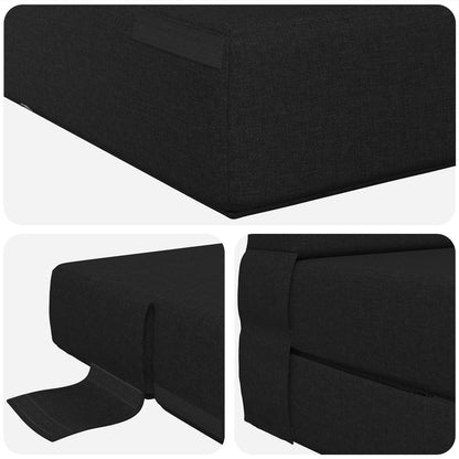 Divano Letto Pieghevole Nero 152 x 86,5 x 60 cm Tessuto