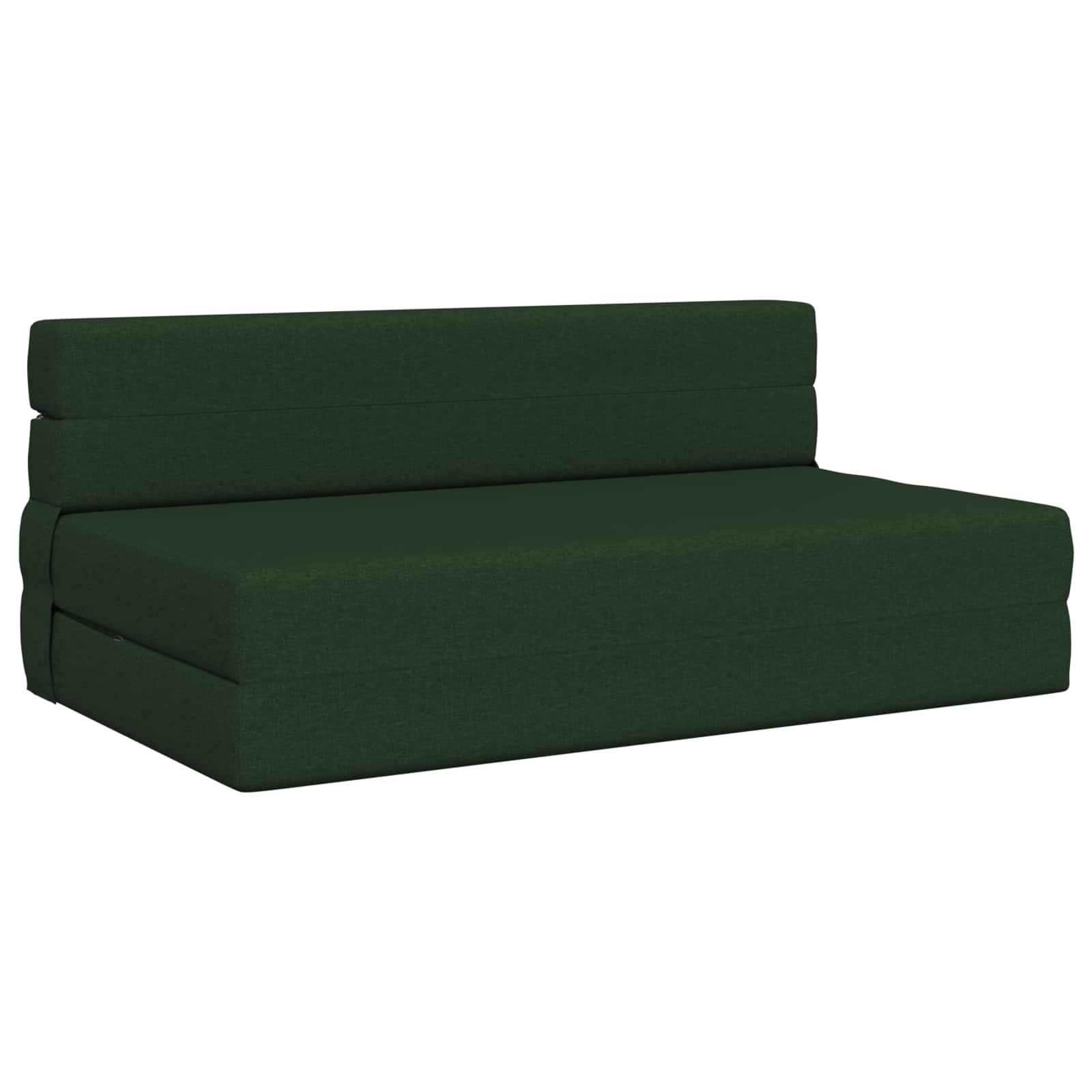 Divano Letto Pieghevole Verde Scuro 152 x 86,5 x 60 cm Tessuto | homemem39