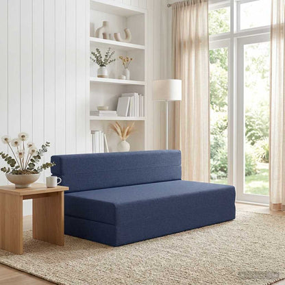Divano Letto Pieghevole Blu 152 x 86,5 x 60 cm Tessuto