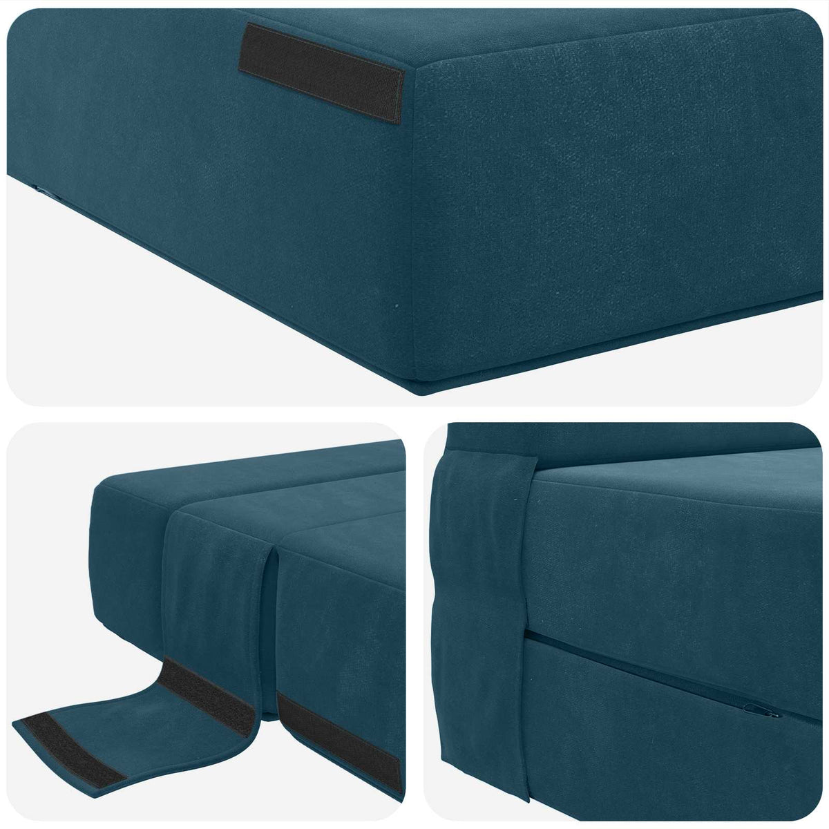 Divano Letto Pieghevole Blu 152 x 86,5 x 60 cm Tessuto