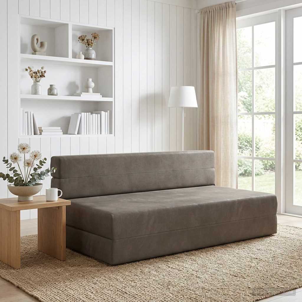 Divano Letto Pieghevole Grigio Chiaro 152 x 86,5 x 60 cm