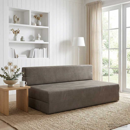 Divano Letto Pieghevole Grigio Chiaro 152 x 86,5 x 60 cm