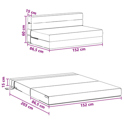 Divano Letto Pieghevole Grigio Chiaro 152 x 86,5 x 60 cm