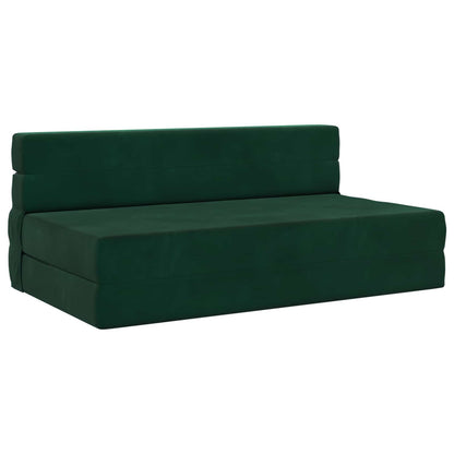 Divano Letto Pieghevole Verde Scuro 152 x 86,5 x 60 cm Tessuto