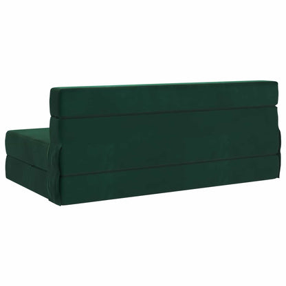 Divano Letto Pieghevole Verde Scuro 152 x 86,5 x 60 cm Tessuto